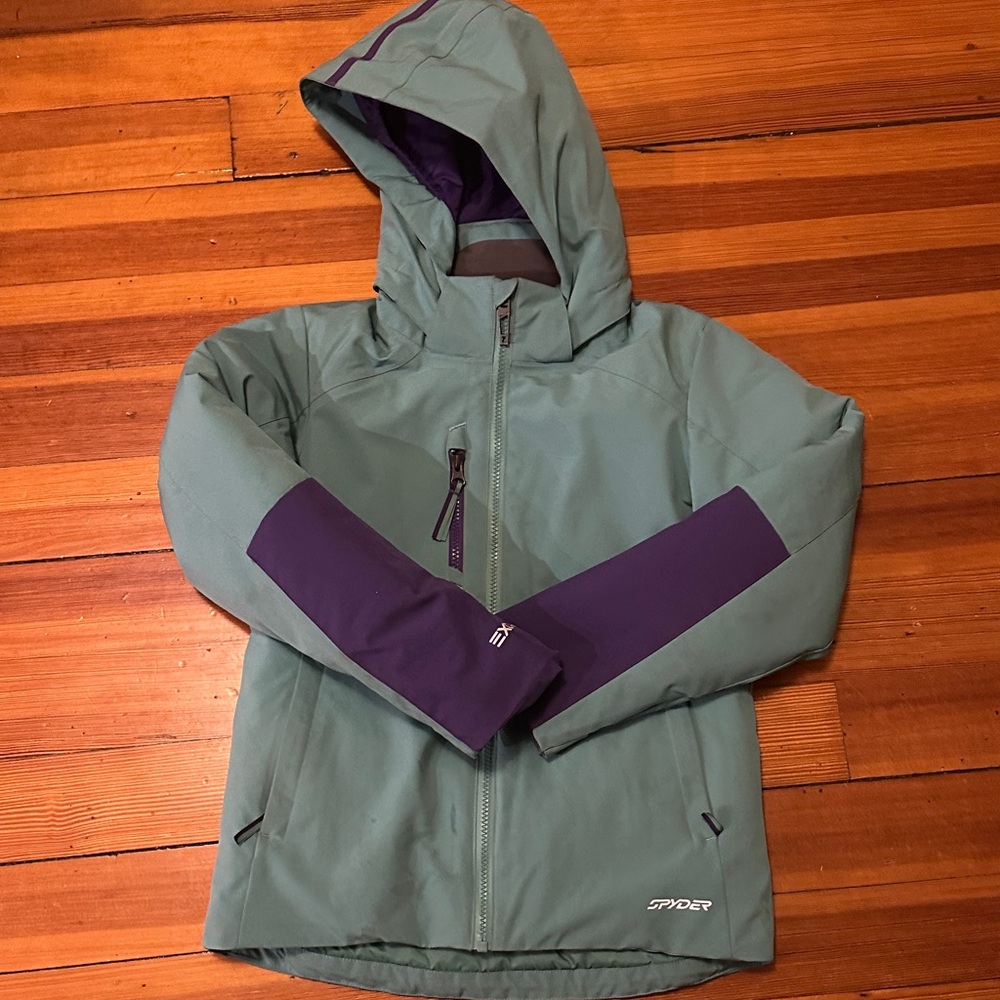 Spyder Kids' Teal and Dark Purple winter jacket